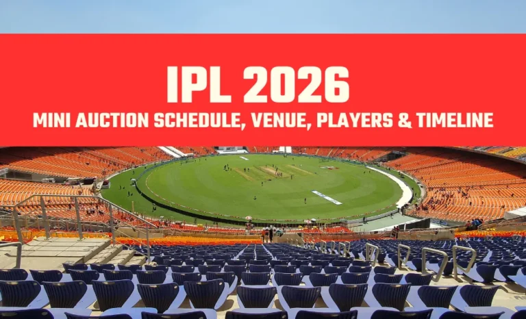 IPL 2026 Mini Auction Schedule, Venue, Players & Timeline