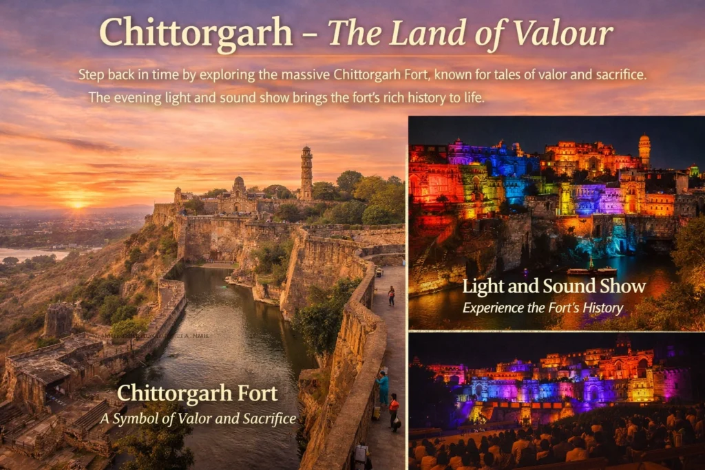 Chittorgarh – The Land of Valour
Step back in time by exploring the massive Chittorgarh Fort, known for tales of valor and sacrifice. The evening light and sound show brings the fort's rich history to life.